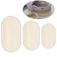 【YF】✟┅  3pcs/set Basket Weaving Supplies Oval Blank Crochet Wood Base Bottom for Making