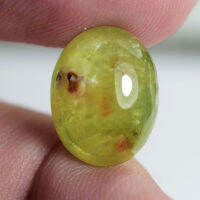 12.85 ct เขียวส่อง(Green sapphire) ไข่หลังเบี้ย เผาใหม่