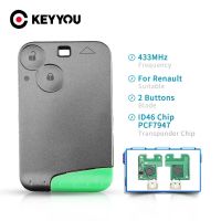 Keyyou สำหรับเรโนลต์ลากูน่าก้าว2ปุ่ม433รถ Mhz กุญแจรถอัจฉริยะการ์ด Pcf7947ชิป Id46รีโมทปุ่มควบคุมรายการไร้กุญแจ