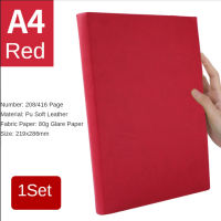 Notebook A4 Large Soft Leather Ultra-thick Notebook Grid Handbook Notebook Blank Page Diary Cornell Notepad Office Stationery