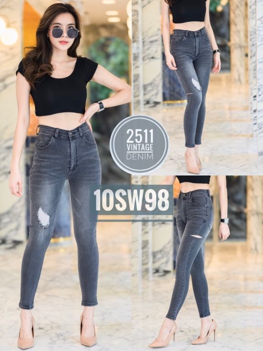 สินค้าใหม่-2511jeans-by-araya-กางเกงยีนส์-ผญ-กางเกงยีนส์ผู้หญิง-กางเกงยีนส์-กางเกงยีนส์เอวสูง-กางเกงยีนส์ยืด-ยีนส์ยืดเอวสูง-ผ้ายืด