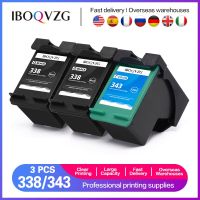 เปลี่ยนตลับหมึก IBOQVZG 3X ใช้ได้กับ HP 338 343 Tri-Color สำหรับ Hp338 Hp343 DJ 6540 6620 6840 PSC 1500 1510 1600