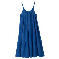 กระโปรงชายหาดสำหรับสุภาพสตรี Xiaozi summer beach vacation suspender skirt female Klein blue long skirt super fairy temperament white dress female