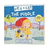 Milu Peg Cat The Puddle สมุดวาดภาพระบายสีสำหรับเด็กสมุดสะสมสติ๊กเกอร์หนังสือภาษาอังกฤษดั้งเดิม