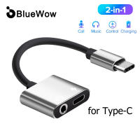 BlueWow S36 Type C To 3.5mm Jack Earphone Cable Adapter For USB C 2 in1 Audio Headphone Charging AUX Cable Adapter