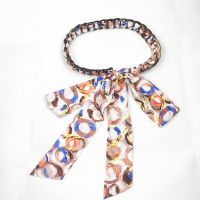 New fashion color silk scarf belt Lady woven chiffon coconut shell fabric belt decorative simple versatile dress belt