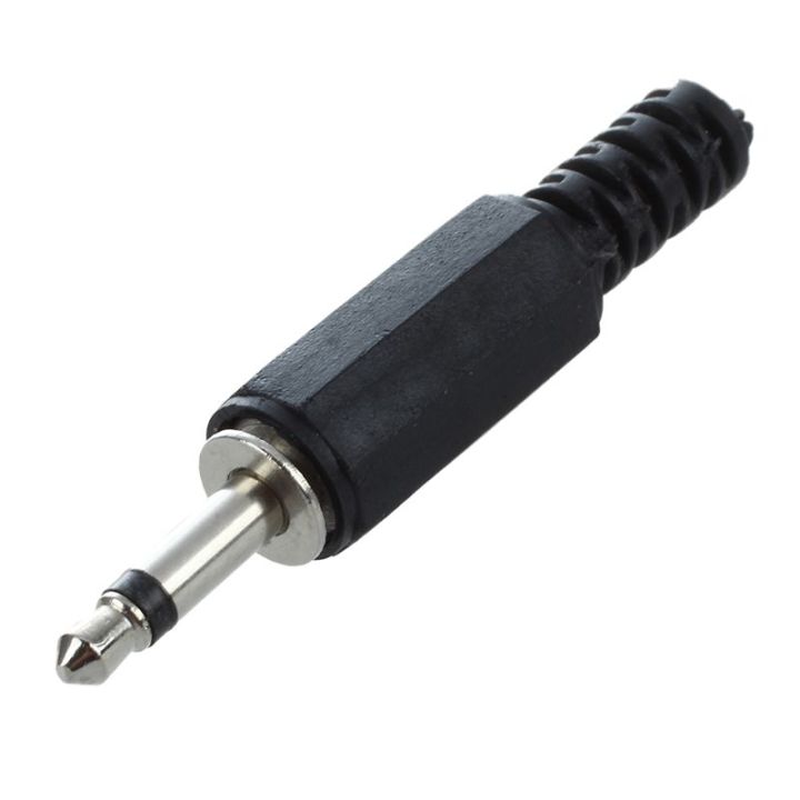 5-x-black-plastic-3-5mm-male-mono-plug-jack-audio-adapter-connector