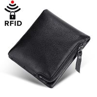 ใหม่2023กระเป๋าสตางค์ผู้หญิงป้องกันการโจรกรรม RFID กระเป๋าใส่เงินหนังแท้ผู้หญิงซิป Hasp กระเป๋าเก็บบัตรธุรกิจกระเป๋ากระเป๋าเงินผู้หญิง