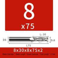 2 Flutes เครื่องตัดคาร์ไบด์เอ็นด์มิลล์แบนเครื่องมือเครื่องบดสำหรับอลูมิเนียมกลึงเครื่องมือตัดซีเอ็นซีเครื่องตัดเครื่องตัดโม่4Mm 6Mm 8Mm 12Mm 20Mm