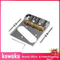 Kowaku บริดจ์ส่วนหางกีตาร์3 Saddle Hardtail Bridge สำหรับเครื่องดนตรีเบส