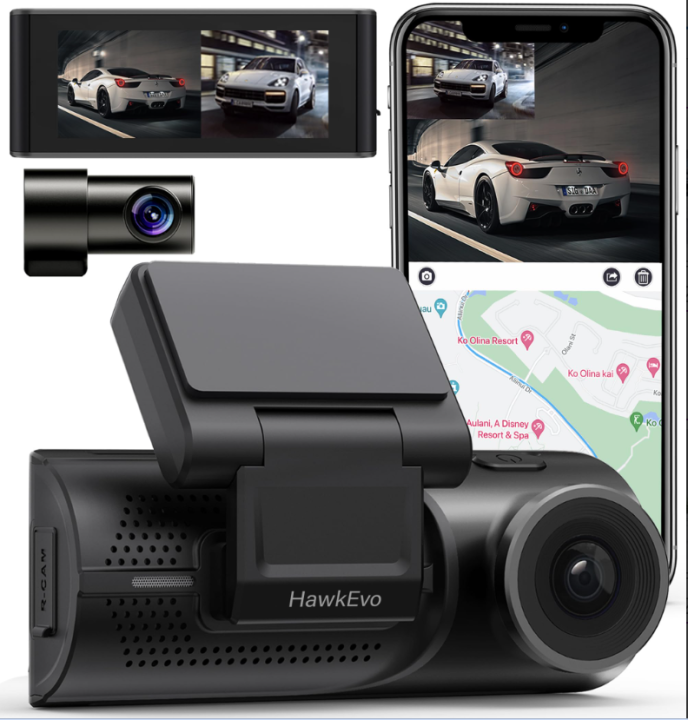 REDTIGER Dash Cam 4K, Car Dash Camera Built in Wifi/GPS, Dash Cam 4k Front  and 1080P Rear with Night Vision, WDR, Black 