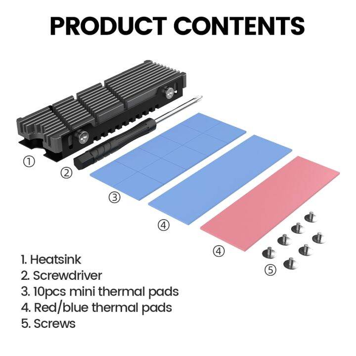 jeyi-คูลเลอร์-ii-2280-ssd-ฮีทซิงค์-m-2หม้อน้ำ-nvme-หม้อน้ำประสิทธิภาพสูงพีซีอัลลอยแมกนีเซียมอะลูมิเนียมพร้อมแผ่นซิลิโคนความร้อน