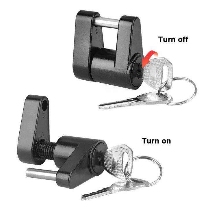 Trailer Coupler Lock with 2 Keys 1/4 inch pin 3/4 inch Span for Car'S Coupler Tow Boat