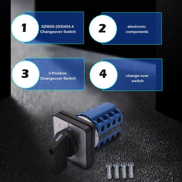 szw26-20-d404-4-660v-20a-3-position-panel-mounting-select-rotary-cam-changeover-switch