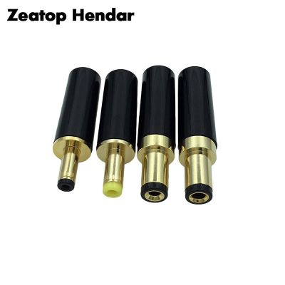 2Pcs Gold Plated Copper DC Power Plug 5.5 x 2.5 / 5.5 x 2.1 / 4.0 x 1.7 / 3.5 x 1.35 mm DC Male Jack with Wire Clamp Connector  Wires Leads Adapters