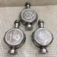 ∏✽ Exquisite white copper gilded silver double sided inlaid silver dollar snuff bottle decorative ornaments