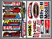 สติ๊กเกอร์แต่งรถ SHOWA MUGEN POWER NGK VELOIL SHELL รถมอเตอร์ไซค์ บิ๊กไบค์ สติ๊กเกอร์ติดกระจก แต่งรถรถยนต์ ติดข้างรถ ติดหมวกกันน็อค จำนวน 2 แผ่น