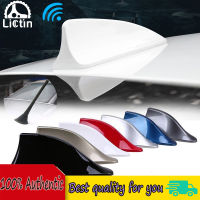 LICTIN มอเตอร์ทั่วไป Shark Fin Antenna รถเสาอากาศวิทยุ FM/AM สัญญาณป้องกัน Aerial รถตกแต่งหลังคารถยนต์ฐานสติกเกอร์