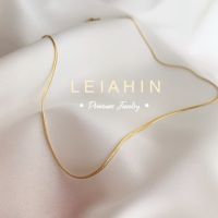 ♨♤ LEIAHIN【ไม่ลอกดํา สร้อยคอ】สร้อยเส้นบางเรียบง่าย ทอง 18K สร้อยคอสแตนเลสแท้ 100 ไม่มีจี้ โซ่งูกลม โซ่งูแบน สามารถใส่ตอนอาบน้ำได้