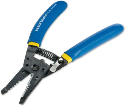 Klein Tools 11055 Wire Cutter and Wire Stripper, Stranded Wire Cutter, Solid Wire Cutter, Cuts Copper Wire Blue/Yellow Handle Wire Cutter