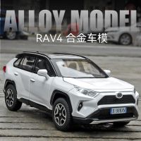 1:32โตโยต้าโมเดลรถออฟโรด RAV4โลหะผสมหล่อขึ้นรูปจำลองสูงไฟเสียงรถดึงกลับของขวัญของเล่นเด็กเก็บสะสม