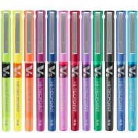 ปากกานักบิน Hi-Tecpoint 0.5มม. ปากกาเจล V5ปากกาทิ้ง BX-V5ญี่ปุ่น12สี