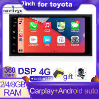 Naviivgo 7นิ้วสำหรับรถโตโยต้า Android12 2 4 8GB RAM 2din รถยนต์ Android เฮดยูนิต Carplay Android 4G SIM DSP 360Panorama สนับสนุน Wifi บลูทูธมุมมองด้านหลังตัวควบคุมพวงมาลัยหน้าจอสัมผัสวิทยุ Fm Am A8จีพีเอส