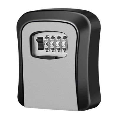 Wall Mount Key Lock Box 4 Digit Password Code Security Lock for Home Office Key Safe Secret Storage Box Organizer