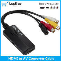 LccKaa HDMI เข้ากันได้กับอะแดปเตอร์ AV Scaler 1080P วิดีโอคอมโพสิตแปลงสาย HDMI เป็น RCA Avcvsb Lr รองรับวิดีโอ NTSC PAL