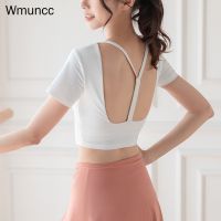 ~ Wmuncc เสื้อยืด คอกลม แขนสั้น ยืดหยุ่นสูง เหมาะกับการเล่นโยคะ ฟิตเนส เต้นรํา สําหรับผู้หญิง