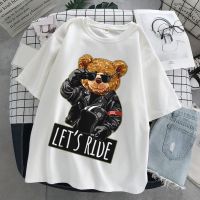 COD [Mens Womens T-Shirt]Teddy Bear T-Shirt Round Neck Short Sleeve T-Shirt Loose and Comfortable Printed T-Shirt_03