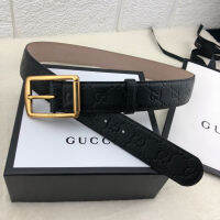 (Fashion high-end belt） 2023 new G belt, mens belt, Japanese needle buckle, embossed calf leather on the top