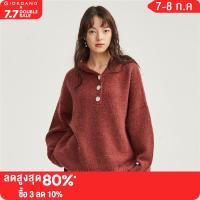 GIORDANO Women Sweaters 3-Stitch Knitting Hooded Sweaters Half Placket Raglan Sleeve Loose Fashion Casual Sweaters 18352910