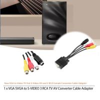 VGA Male To S-video 3 RCA Jack Female Composite AV TV Out Adapter Converter Connector Video Cableor Laptop PC Video Card