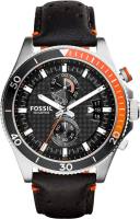 Fossil Wakefield Chronograph นาฬิกาหนังผู้ชายสีดำแยม Tangan Lelaki CH2953สำหรับผู้ชาย