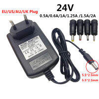 24 V Converter อะแดปเตอร์จ่ายไฟ24โวลต์0.6A 1A 1.25A 1.5A EU US ปลั๊ก5.5X2.1มม. 5.5X2.5มม. อะแดปเตอร์4.0มม. 3.5มม. 2.5มม.