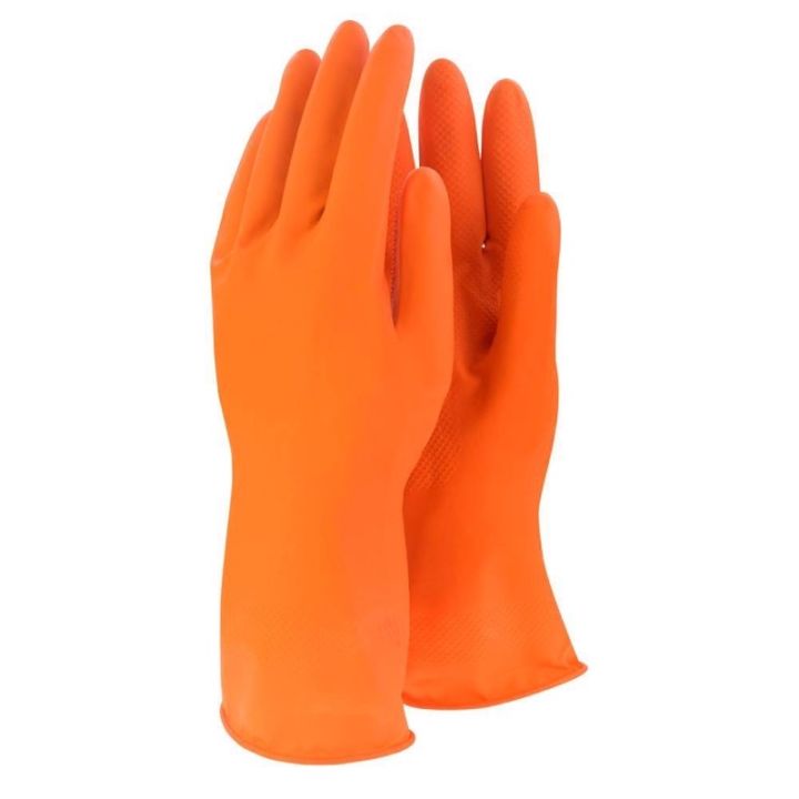 ถุงมือยาง-ถุงมือยางสีส้มหนา-ถุงมือยางแม่บ้าน