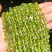 6-8mm Irregular Natural Green Peridot Stone Beads for Accessories Jewellery Making Bracelet Necklace 15 Inch Cables