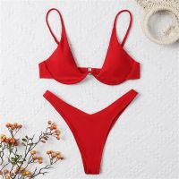 hotx 【cw】 Underwire Swimwear Swimsuit Push Up Bikinis Set Bathing Beachwear