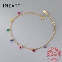 INZATT 925เงินสเตอร์ลิงแท้ Zircon สร้อยข้อมือแบบหยดน้ำสำหรับผู้หญิงเครื่องประดับแบบคลาสสิค Bijoux รูปทรงเรขาคณิตที่เรียบง่าย