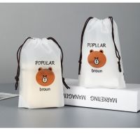 Cartoon Drawstring Storage Bags Travel Shoes Clothes Underwear Towel Cosmetic Bag Foldable Portable Waterproof Organizer Bag