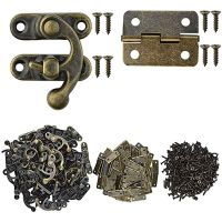 80Pcs Retro Small Box Hinges And 40 Sets Antique Right Latch Hook Hasp Wood Jewelry Box Hasp Catch Decoration For Cabinet Box Door Hardware Locks