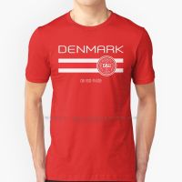 Football-Denmark ( Home Red ) T Shirt Cotton 6Xl Denmark Football Soccer Euro De R?D Hvide The Red White Retro Unique Cool