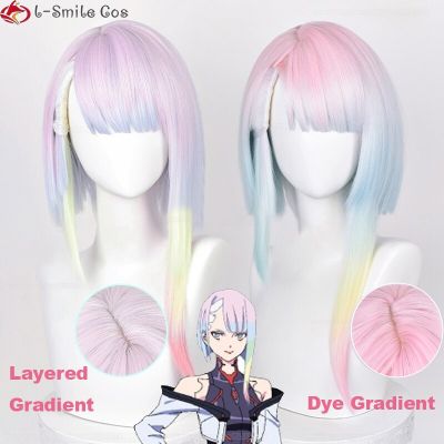 Anime Cyberpunk Edgerunners Lucy Cosplay Wig 45Cm Short Lucy Wigs Cyberpunk Heat Resistant Hair Halloween Party Wigs + Wig Cap