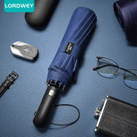 LORDWEY ใหม่10พันอัตโนมัติร่มบิ๊ก Windproof ธุรกิจสามพับของขวัญสำหรับผู้ชายร่มฝนผู้หญิงครอบครัวกลางแจ้ง P Arapluie