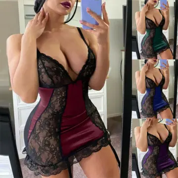 Plus Size Women Sexy Lingerie Set See-Through Underwear Nightdress