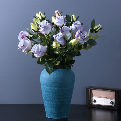 Sanwood®ดอกกุหลาบปลอม Multi-Bright-สี Faux จำลองดอกไม้ผ้าไหมแสดงดอกไม้ตกแต่งสำหรับของขวัญ