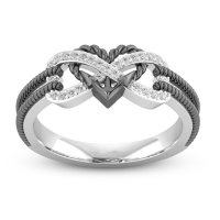 Exquisite ring infinite love pattern two-color anchor heart commitment anniversary Jewelry Ring Gift wholesale