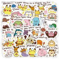 40pcs Pokemon Stickers Anime Cartoon Kawaii Pikachu Expression Pack Stickers Phone Shell Handbook Stationery Stickers Toys