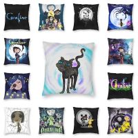 The Cat From Coraline Pillow Case 45x45cm Bedroom Decoration Cute Cartoon Black Cat Cushion Decoration Salon Square Pillowcase Cushion Cover